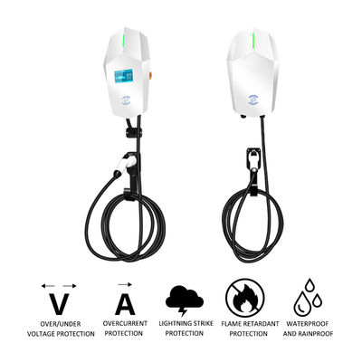 32A Type 2 Car Charger Stasiun Pengisian Jalan Raya AC 240V