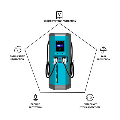 Tumpukan pengisian daya yang efisien dengan GW 8,8kg - IP 55/1k10 EVSE EV Charger bersertifikat